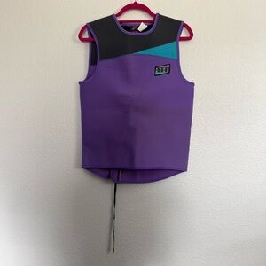 Vintage Nike Aqua Gear Purple Turquoise Gray Wetsuit Neoprene Swim Top Large